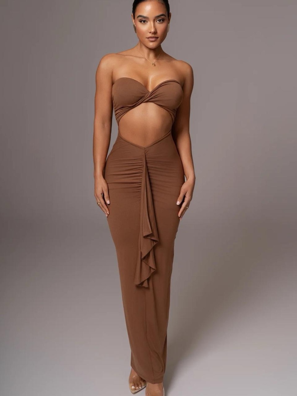 JLUXLABEL Strapless Cutout Maxi Dress